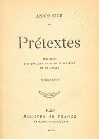 Book cover of "Prétextes: Réflexions sur quelques points de littérature et de morale"