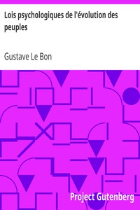Book cover of "Lois psychologiques de l'évolution des peuples"