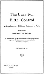 Book cover of "The Case for Birth Control: A Supplementary Brief and Statement of Facts"