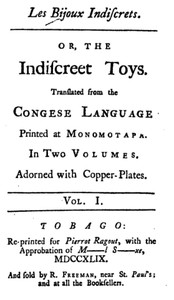 Book cover of "Les Bijoux Indiscrets, or, The Indiscreet Toys"