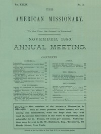Book cover of "The American Missionary, Volume 34, No. 11, November 1880"