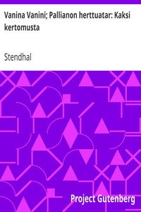 Book cover of "Vanina Vanini; Pallianon herttuatar: Kaksi kertomusta"