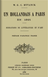 Book cover of "Un hollandais à Paris en 1891: Sensations de littérature et d'art"