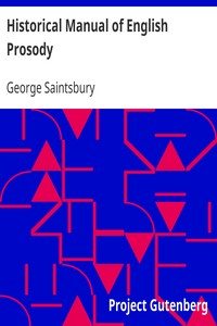 Book cover of "Historical Manual of English Prosody"