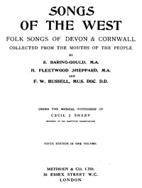 Book cover of "Songs of the West - Folk Songs of Devon & Cornwall Collected from the Mouths of the People"