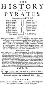 Book cover of "The History of the Pyrates. Vol. II. - Containing the lives of Captain Misson, Captain Bowen, Captain Kidd, Captain Tew, Captain Halsey, Captain White, Captain Condent, Captain Bellamy, Captain Fly, Captain Howard, Captain Lewis, Captain Cornelius, Captai"