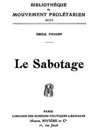 Book cover of "Le Sabotage"