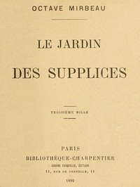 Book cover of "Le jardin des supplices"