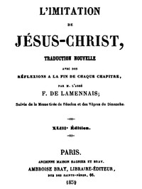 Book cover of "L'imitation de Jésus-Christ - Traduction nouvelle avec des réflexions à la fin de chaque chapitre"