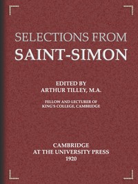 Book cover of "Selections from Saint-Simon"