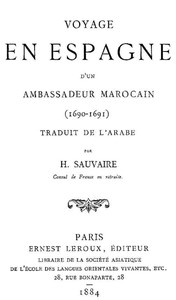 Book cover of "Voyage en Espagne d'un Ambassadeur Marocain (1690-1691)"
