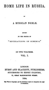 Book cover of "Home Life in Russia, Volumes 1 and 2 - [Dead Souls]"