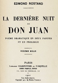 Book cover of "La dernière nuit de Don Juan: poème dramatique en deux parties et un prologue"