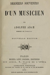 Book cover of "Derniers souvenirs d'un musicien"