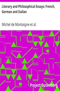 Book cover of "Literary and Philosophical Essays: French, German and Italian"