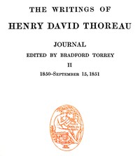 Book cover of "Journal 02, 1850-September 15, 1851 - The Writings of Henry David Thoreau, Volume 08 (of 20)"