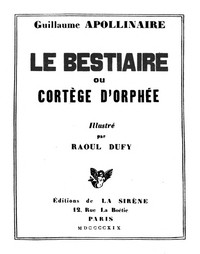 Book cover of "Le bestiaire: ou, Cortège d'Orphée"