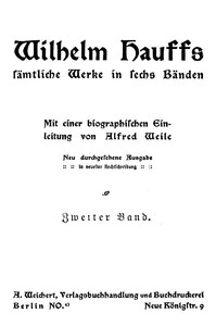 Book cover of "Wilhelm Hauffs sämtliche Werke in sechs Bänden. Bd. 2"