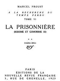 Book cover of "La Prisonnière (Sodome et Gomorrhe III)"