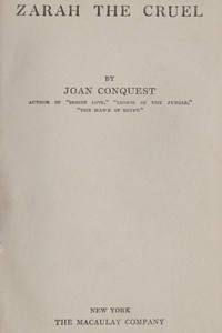 Book cover of "Zarah the Cruel"