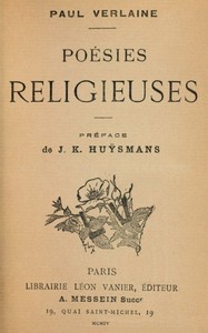 Book cover of "Poésies religieuses - Préface de J. K. Huÿsmans"