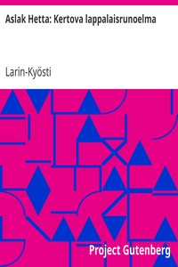 Book cover of "Aslak Hetta: Kertova lappalaisrunoelma"