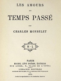Book cover of "Les amours du temps passé"