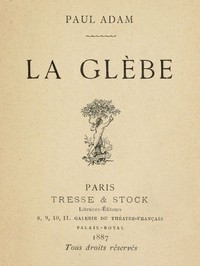 Book cover of "La glèbe"