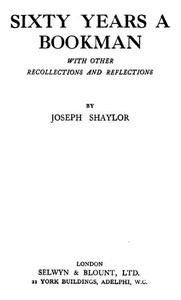 Book cover of "Sixty Years a Bookman, With Other Recollections and Reflections"