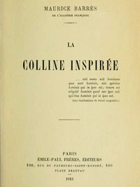 Book cover of "La colline inspirée"