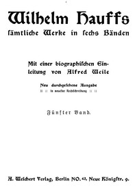 Book cover of "Wilhelm Hauffs sämtliche Werke in sechs Bänden. Bd. 5"
