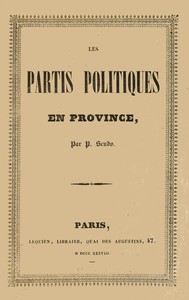 Book cover of "Les partis politiques en Province"