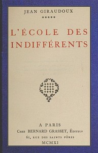 Book cover of "L'École des indifférents"