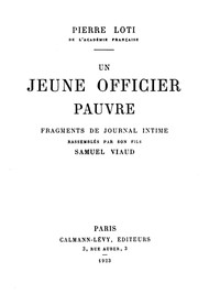 Book cover of "Un Jeune Officier Pauvre - fragments de journal intime rassemblés par son fils, Samuel Viaud."