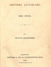 Book cover of "Histoire littéraire des Fous"