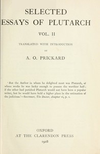 Book cover of "Selected Essays of Plutarch, Vol. II."
