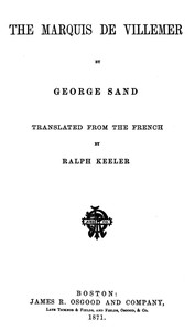 Book cover of "The Marquis de Villemer"