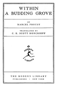 Book cover of "Within a Budding Grove"