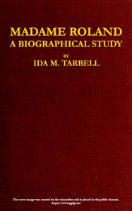 Book cover of "Madame Roland: A Biographical Study"