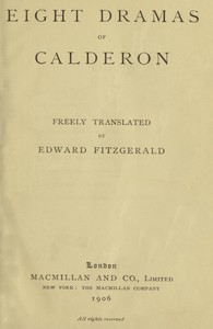 Book cover of "Eight Dramas of Calderon"