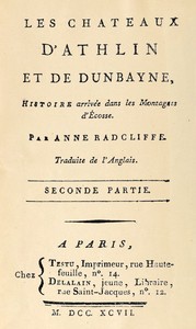 Book cover of "Les châteaux d'Athlin et de Dunbayne (2/2), Histoire arrivée dans les Montagnes d'Écosse."