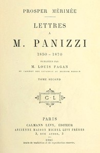 Book cover of "Lettres à M. Panizzi, tome II"