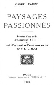 Book cover of "Paysages Passionnés"