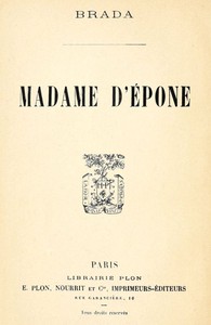 Book cover of "Madame d'Épone"