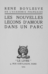 Book cover of "Les nouvelles leçons d'amour dans un parc"
