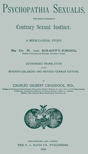 Book cover of "Psychopathia sexualis: With especial reference to contrary sexual instinct - A medico-legal study"