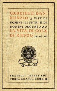 Book cover of "La vita di Cola di Rienzo"