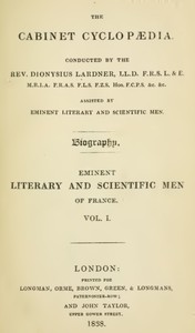 Book cover of "Lives of the most eminent literary and scientific men of France, Vol. 1 (of 2)"