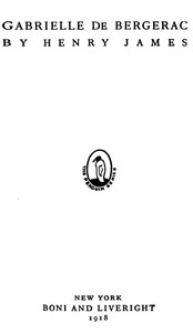 Book cover of "Gabrielle de Bergerac"