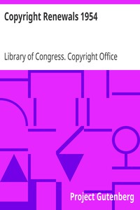 Book cover of "Copyright Renewals 1954"